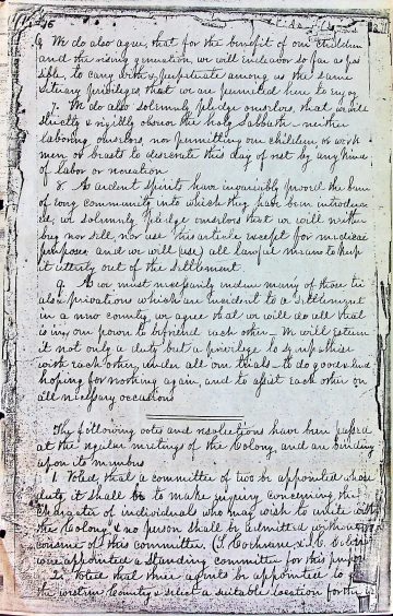 Union Colony bylaws 1836 recorded 1838 1